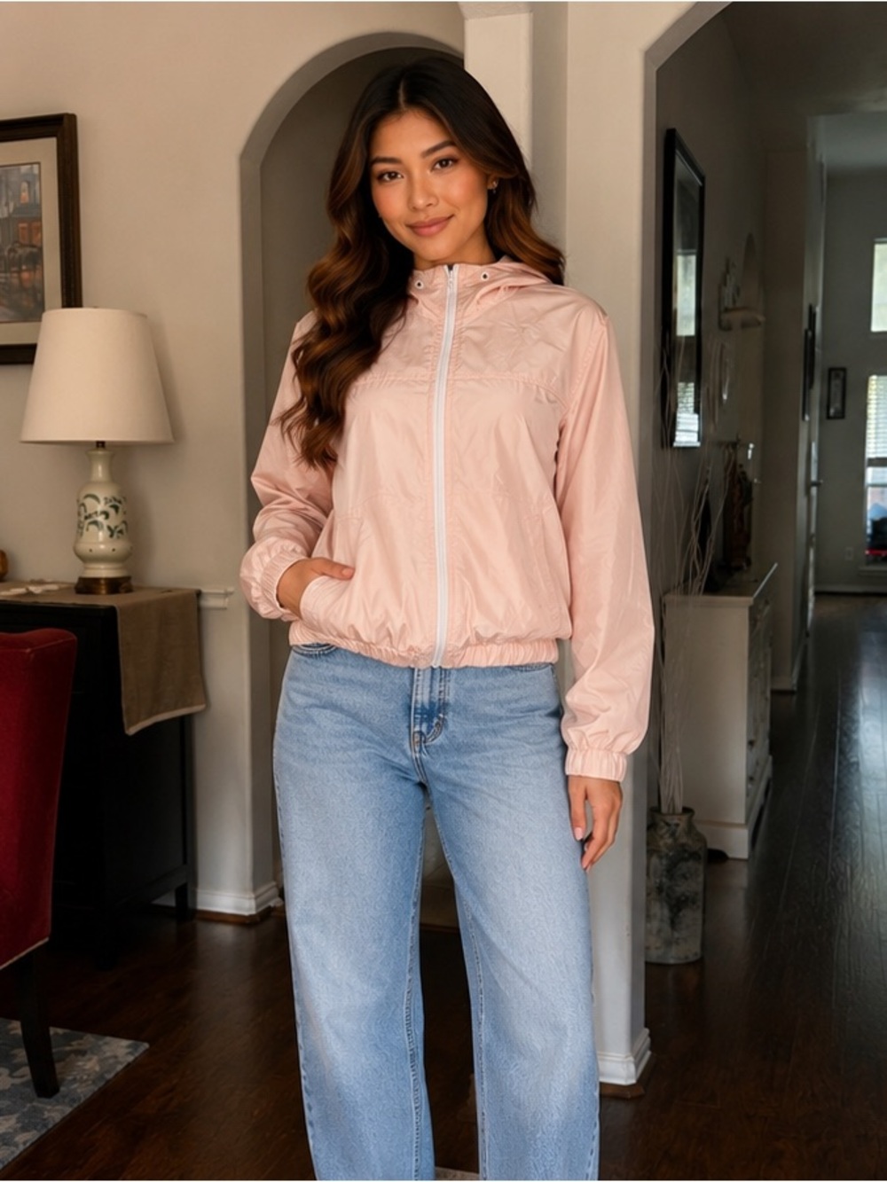 Zine Clothing Light Pink Windbreaker Jacket